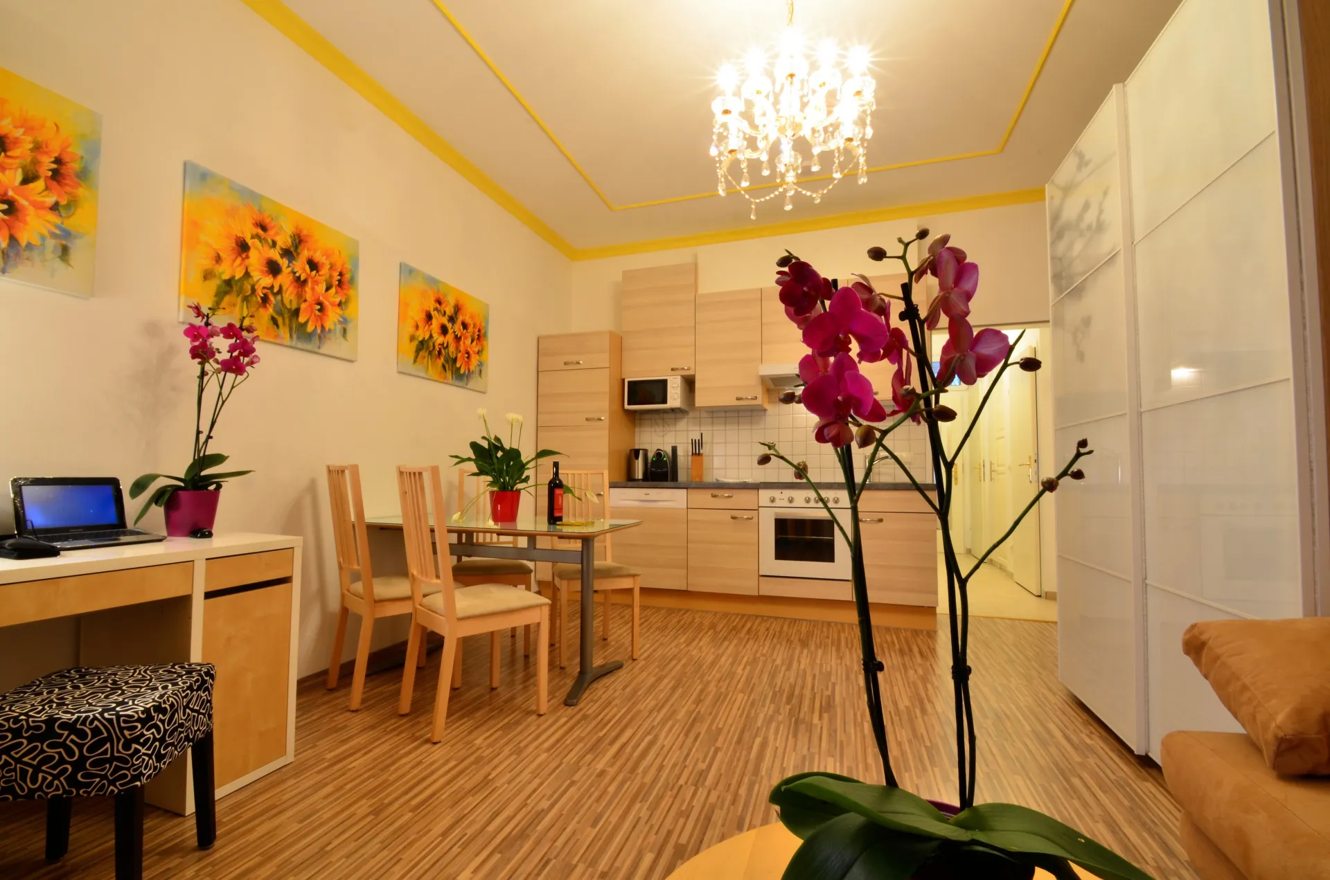 Wohnzimmer mit Küchenzeile
