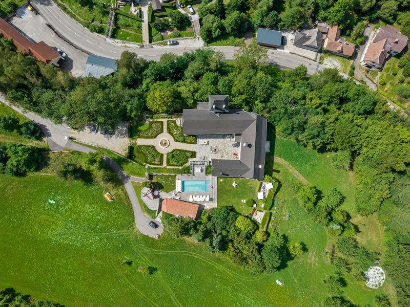 Vogelperspektive des Schlosses