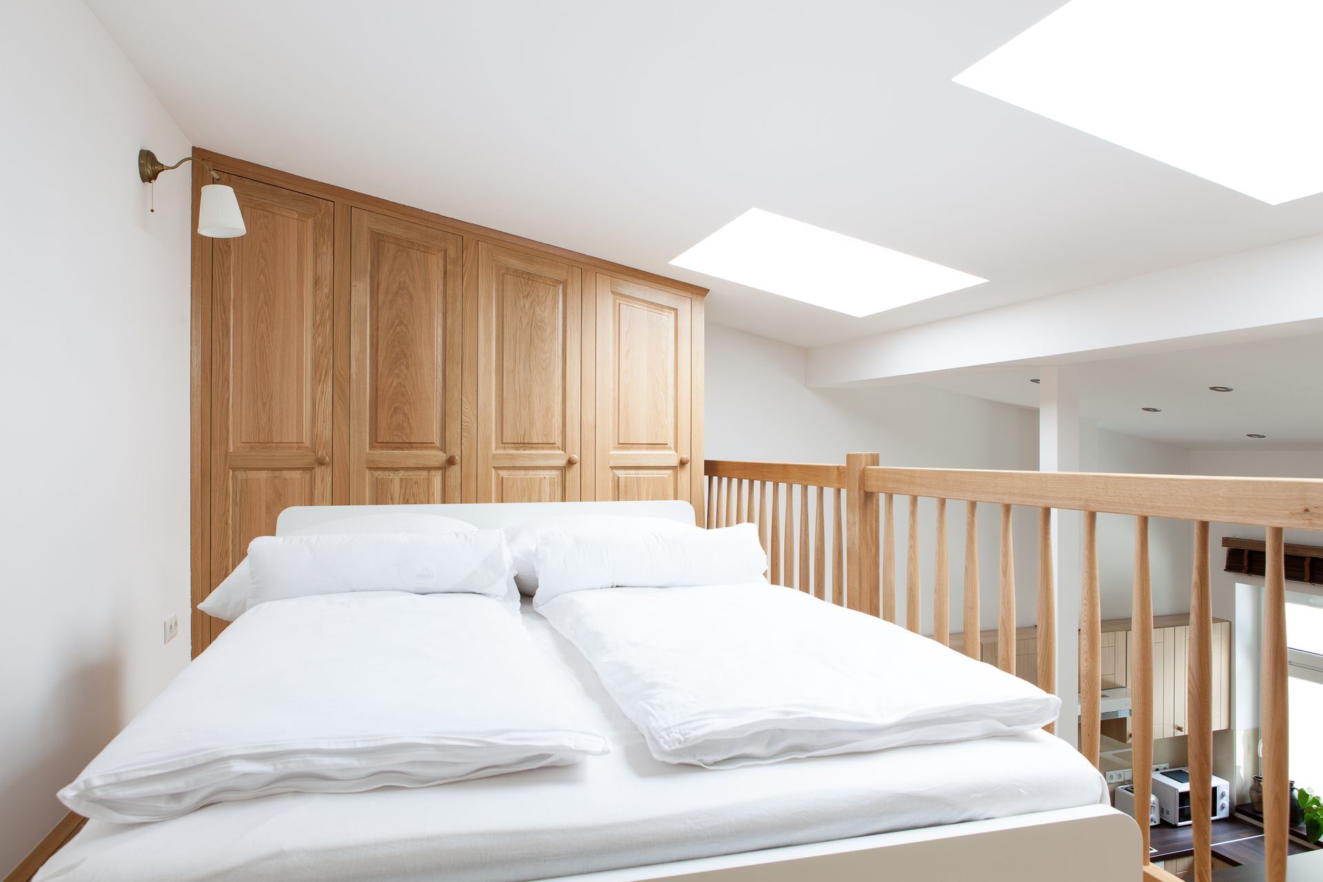 Doppelbett im Schlafbereich